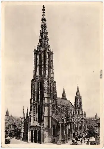 Ulm a. d. Donau Partie am Ulmer Münster Foto Ansichtskarte  1932