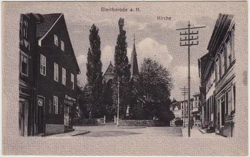 Bleicherode Restauration,Straßenpartie zur Kirche b Nordhausen  1927