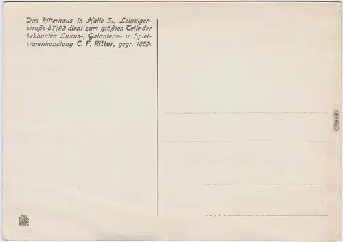 Ansichtskarte Halle (Saale) Ritterhaus - Leipzigerstraße 87/92 - Kaufhaus 1928