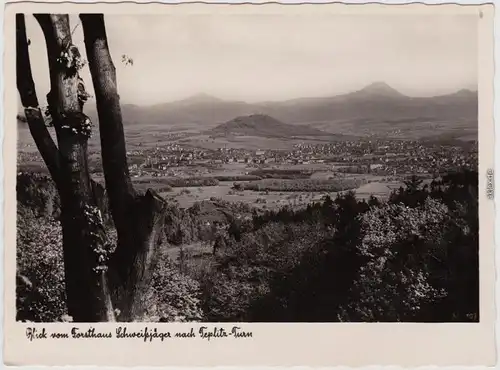 Eichwald (Erzgebirge) Dubí Blick vom Forsthaus  Schweißjäger nach Teplitz 1934 