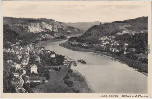 Pötzscha-Wehlen Sächs. Schweiz: Blick auf die Orte 1940