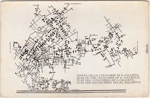 Rom Roma Calixtus-Katakombe Kallistus | Catacombe di San Callisto Karte 1930