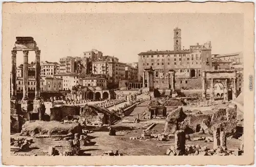 Rom Roma Foro Romano con  Tempio di Castore e Polluce e la Basilica Giulia 1932