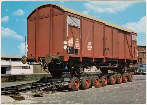 Ansichtskarte  LKW Anhänger mit Güterwagon 1978