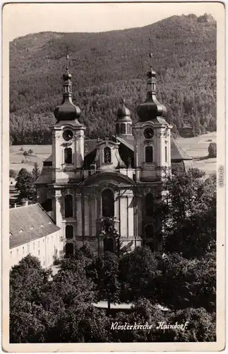 Foto Ansichtskarte Haindorf Hejnice Blick auf das Kloster 1936