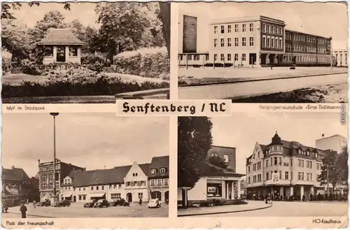 Senftenberg (Niederlausitz) 4B Idyll, Beringenierschule, Markt, HO-Kaufhaus 19