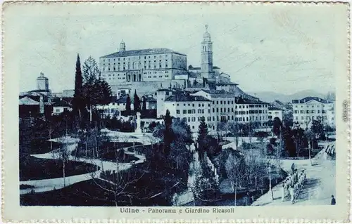 Ansichtskarte  Udine Panorama e Giardino Ricasoli 1928