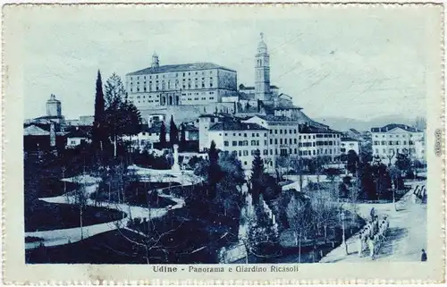Ansichtskarte Udine Panorama e Giardino Ricasoli 1928