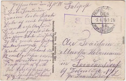 Dorf Cernay Kirche Straßenpartie zerstört durch französische Granaten WK1 1915