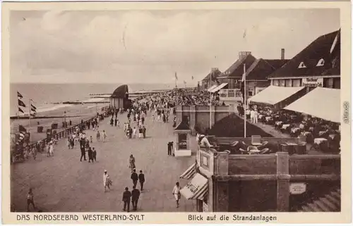 Ansichtskarte Westerland Gemeinde Sylt Strandpromenade 1932