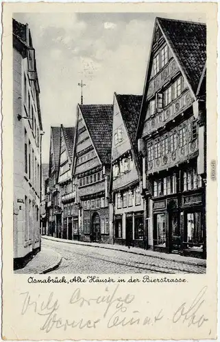 Ansichtskarte Osnabrück Alte Häuser in der Bierstraße 1933