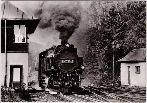 Kipsdorf Altenberg (Erzgebirge) Schmalspurbahn Bahnhof 1985