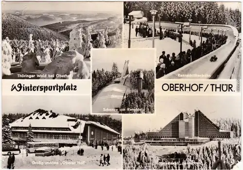 Oberhof (Thüringen) Rennschlittenbahn, Schanze, Interhotel, Gaststätte 1975 