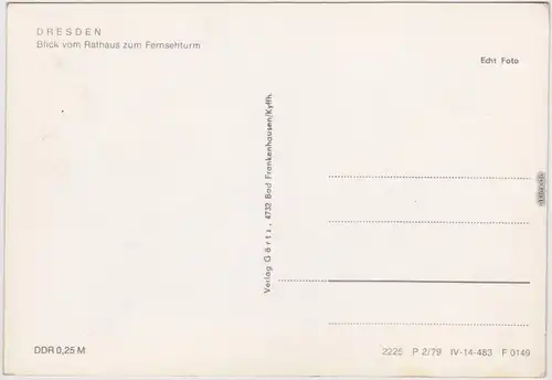 Blasewitz Dresden Blick vom Rathaus zum Fernsehturm 1975