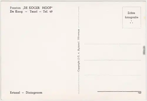 De Koog Texel Pension "De Koger Hoop" De Koog Nordholland 1932