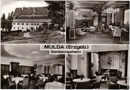 Foto Ansichtskarte  Mulda (Erzgebirge) Genesungsheim auch Innenansichten 1977