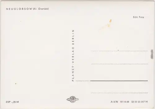 Foto Ansichtskarte  Neuglobsow Stechlin Stechlinsee 1976