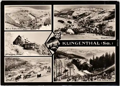 Klingenthal Große Aschberg-Schanze, Sporthotel, Steindöbra 1964 