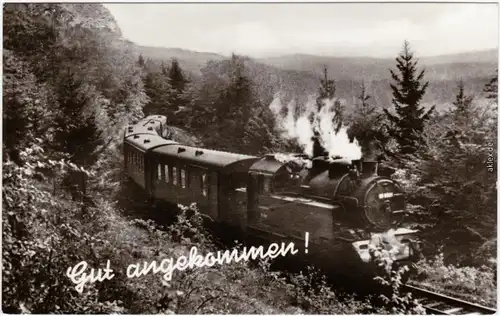 Foto Ansichtskarte   Gut angekommen! Eisenbahn Dampflokomotive 1973