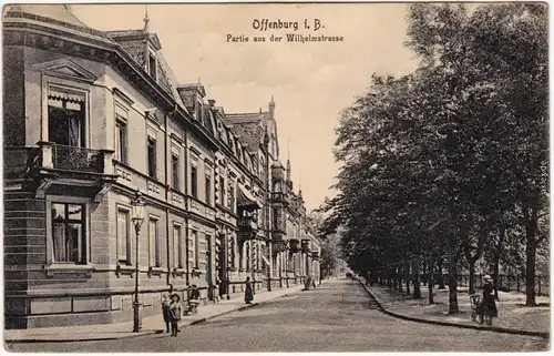 Ansichtskarte Offenburg Partie aus der Wilhelmstraße 1914