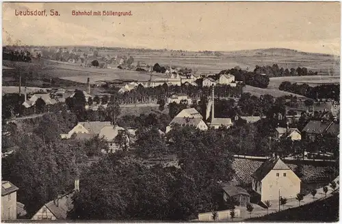 Leubsdorf (Sachsen) Bahnhof, Stadtpartie Augustusburg Oederan  1917