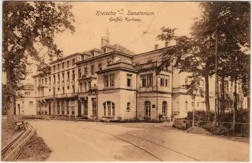 Ansichtskarte Kreischa Straßenpartie am Großen Kurhaus 1925