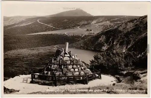 Krummhübel Karpacz Donat-Denkmal am großen Teich  Schneekoppe 1932