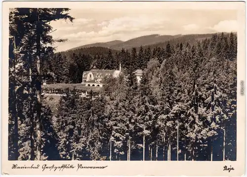 Marienbad Mariánské Lázně Großgaststätte Panorama Fotokarte Eger Cheb 1933