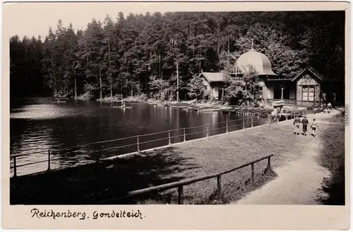 Reichenberg Liberec Foto Ansichtskarte Gondelteich - Restauration 1939
