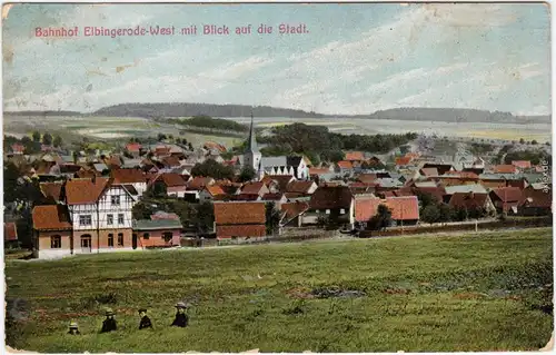 Elbingerode Bahnhof - West, Stadt Ansichtskarte b Halberstadt 1908