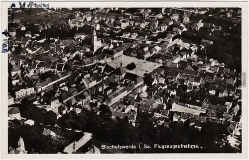 Bischofswerda Flugzeugaufnahme Luftbild Foto Ansichtskarte 1935