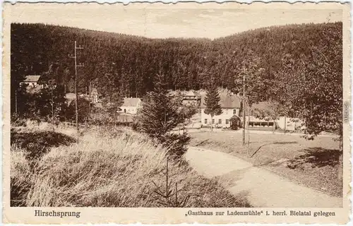 Hirschsprung Altenberg (Erzgebirge) Gasthaus zur Ladenmühle, Bielatal 1930