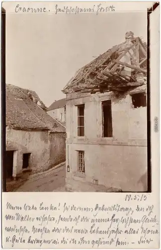 Privatfotokarte Craonne Zerstörte Häuser Schlacht bei Craonne 1915