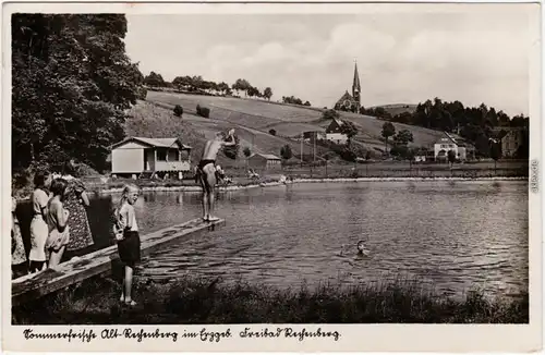 Rechenberg Bienenmühle Freibad - Sprungturm 1937