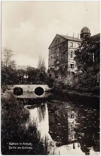 Köthen Partie am Schloß Foto Ansichtskarte 1937