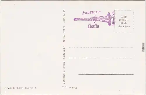 Foto Ansichtskarte Charlottenburg Berlin Gaststätte im Funkturm 1932