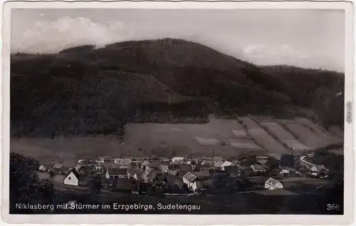 Niklasberg Mikulov v Krušných horách Blick b Teplitz Teplice Erzgebirge 1939