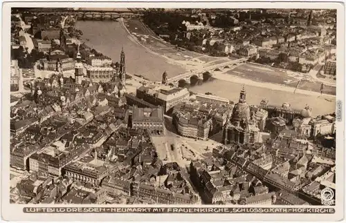 1930 Dresden Luftbild, Neumarkt, Frauenkirche Ansichtskarte Walter Hahn Nr.4981