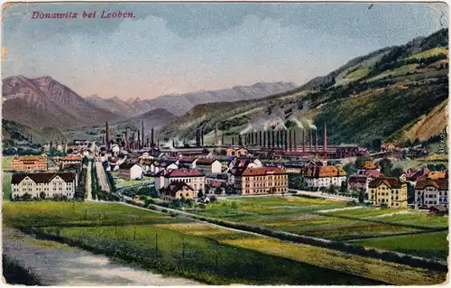 Ansichtskarte Donawitz Leoben Stadt - Fabrikanlagen 1922