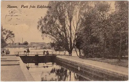 Vintage Postcard Stockholm Slussen Parti fran Eskilstuna 1926