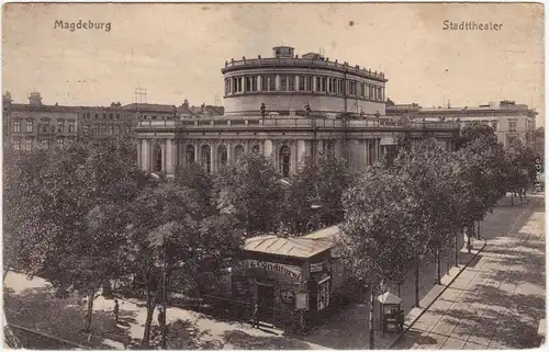 Ansichtskarte Magdeburg Conditorei und Cafe am Stadttheater 1916