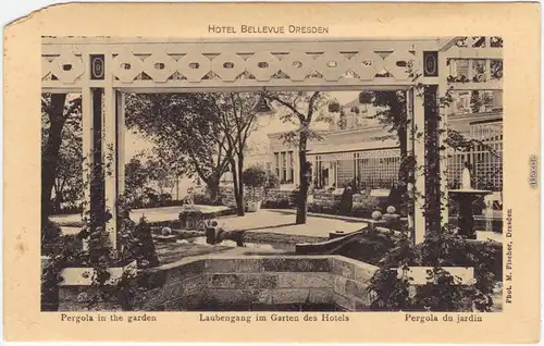Innere Vorstadt Dresden Hotel Bellebue - Laubengang Pergola 1918