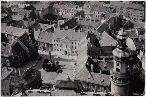 Ansichtskarte Ödenburg Sopron Blick auf Platz vom Turm 1966
