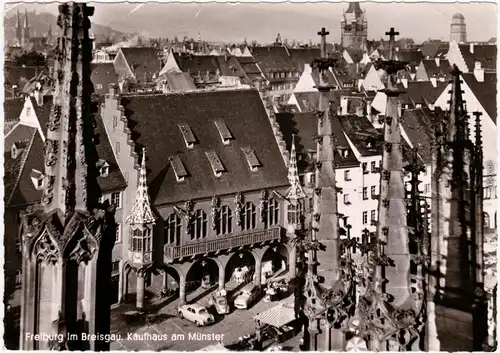 Foto Ansichtskarte Freiburg im Breisgau Kaufhaus am Münster 1960