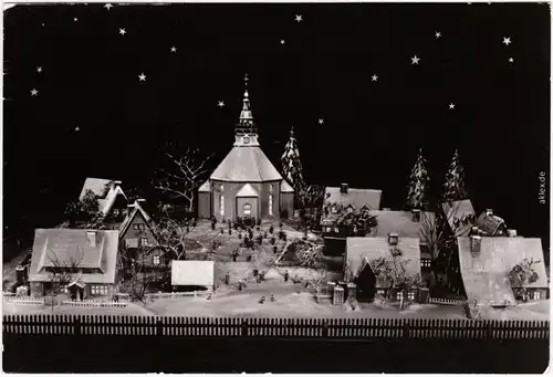 Seiffen (Erzgebirge) Glückwunsch: Weihnachten - Modell der Seiffener Kirche 1984