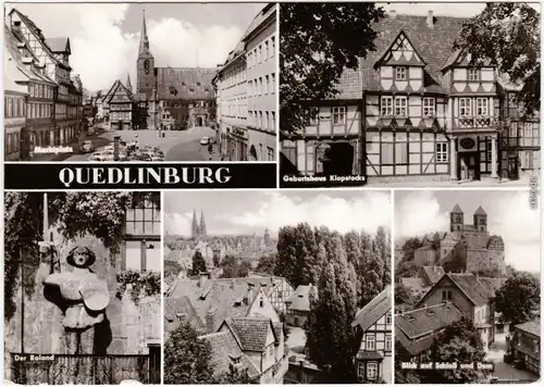 Quedlinburg markt, Klopstockshaus, Roland, Schloss 1976