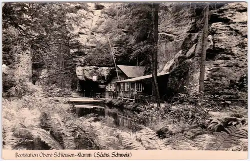 Hinterhermsdorf Sebnitz Bootstation Obere Schleusen-Klamm Kirnitzsch  1962