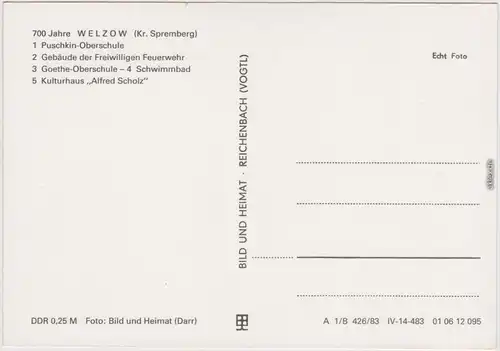 Welzow Wjelcej Oberschulen, Feuerwehr, Schwimmbad, Kulturhaus 1983 