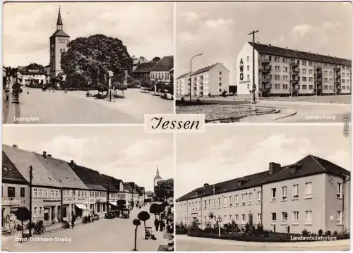 Jessen 4 Bild: Leninplatz, Nord, Ernst-Thälmann-Straße, Landambulatorium 1965 
