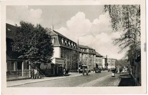 Hermsdorf (Thüringen) J.-W. Stalinstraße Ansichtskarte b Eisenberg 1955
